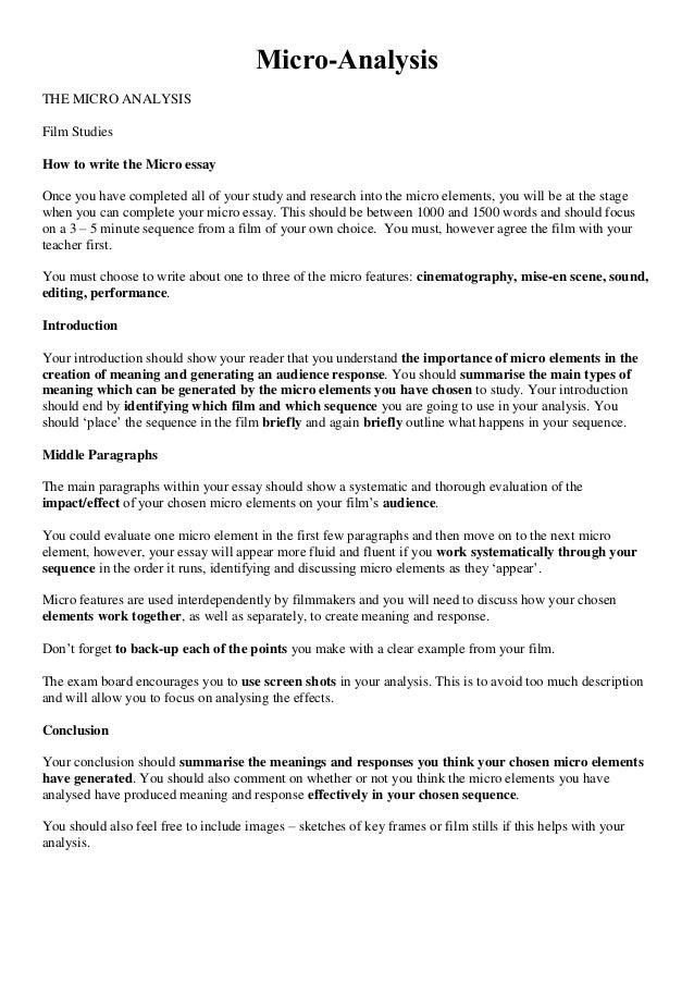 micro essay film studies
